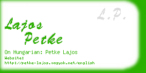 lajos petke business card